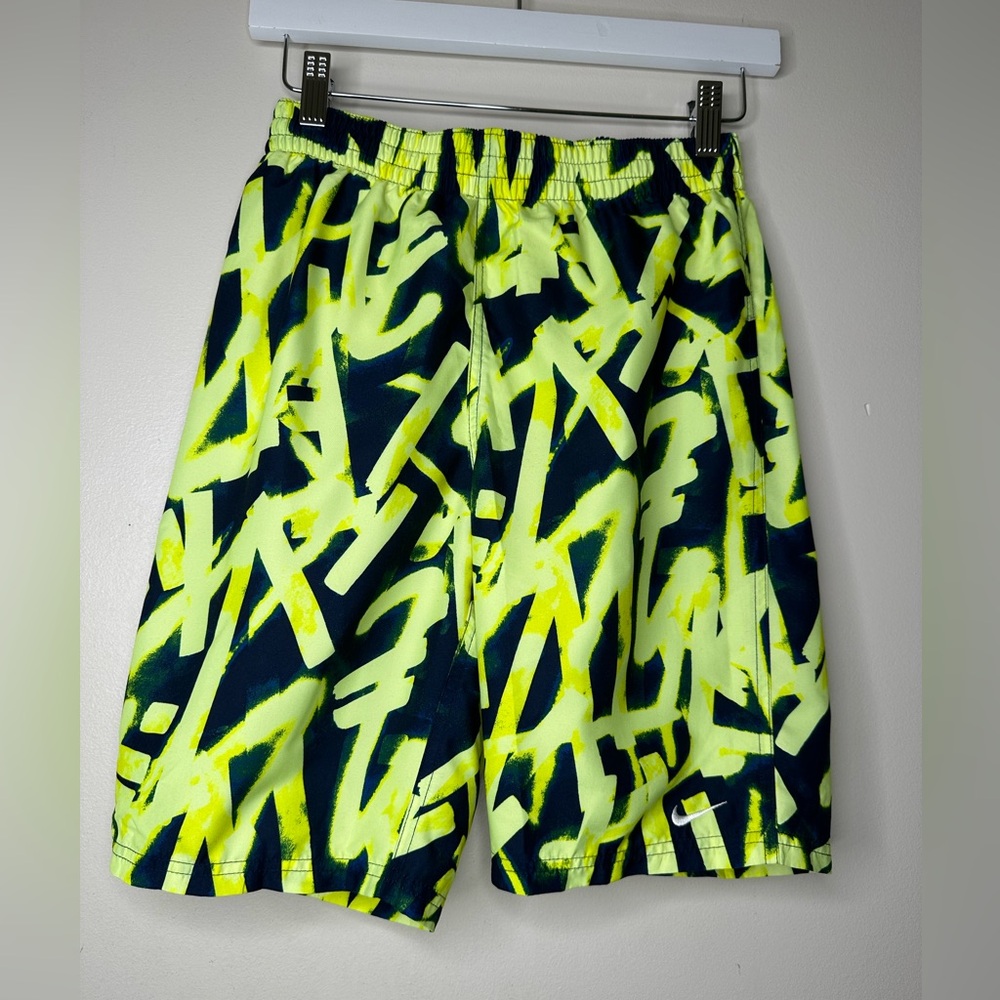Nike Neon Yellow Graffiti Graphic Shorts Big Boy Size XL